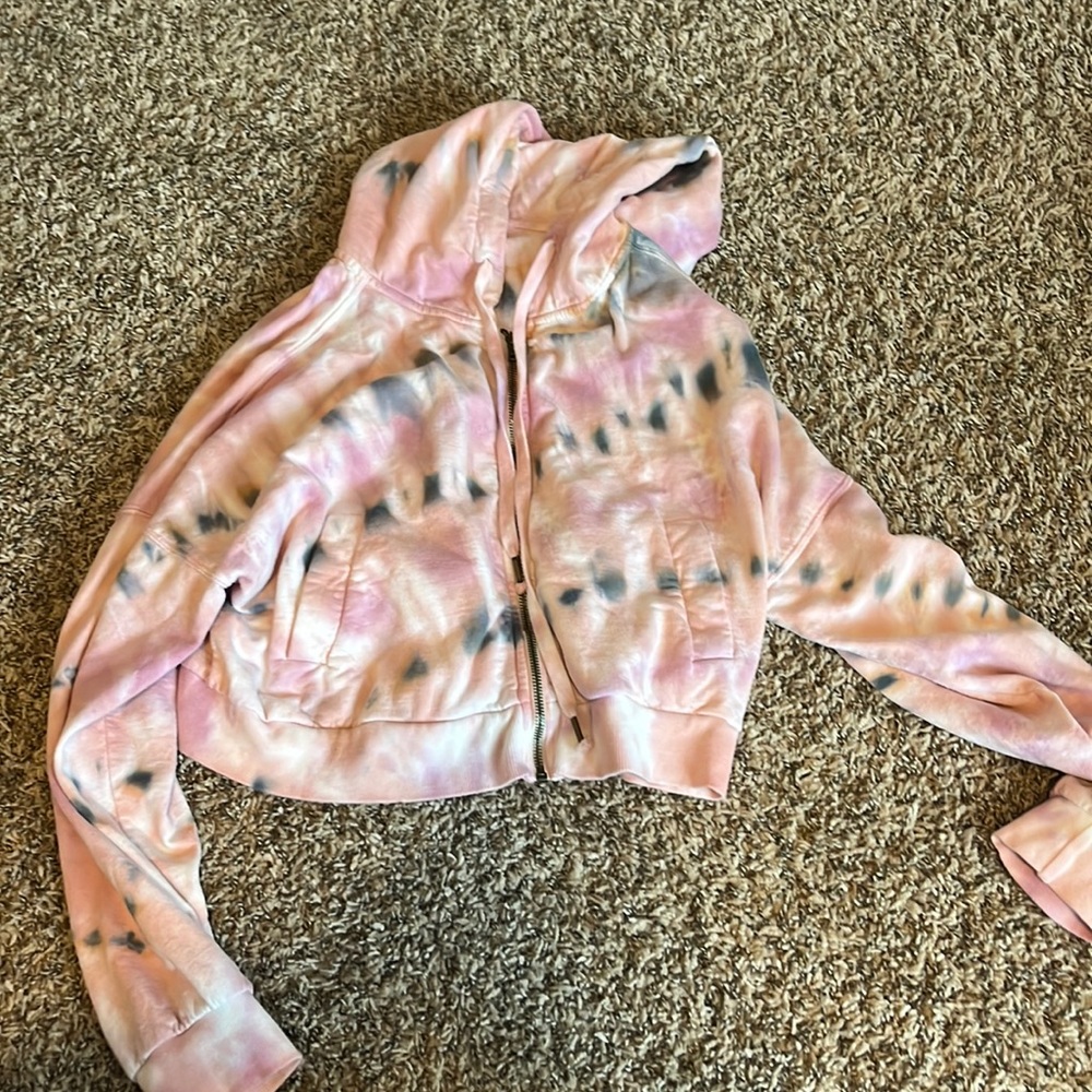 Young fabulous and broke crop tie dye zip up